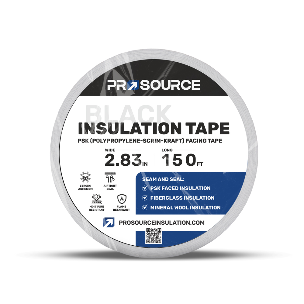 Prosource PSK Polypropylene-Scrim-Kraft Black Insulation Facing Tape | Prosource Insulation Prosource PSK Polypropylene-Scrim-Kraft Black Insulation Facing Tape